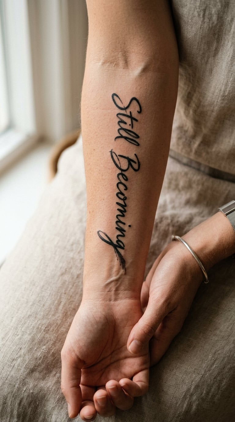 Handwritten “Still Becoming”