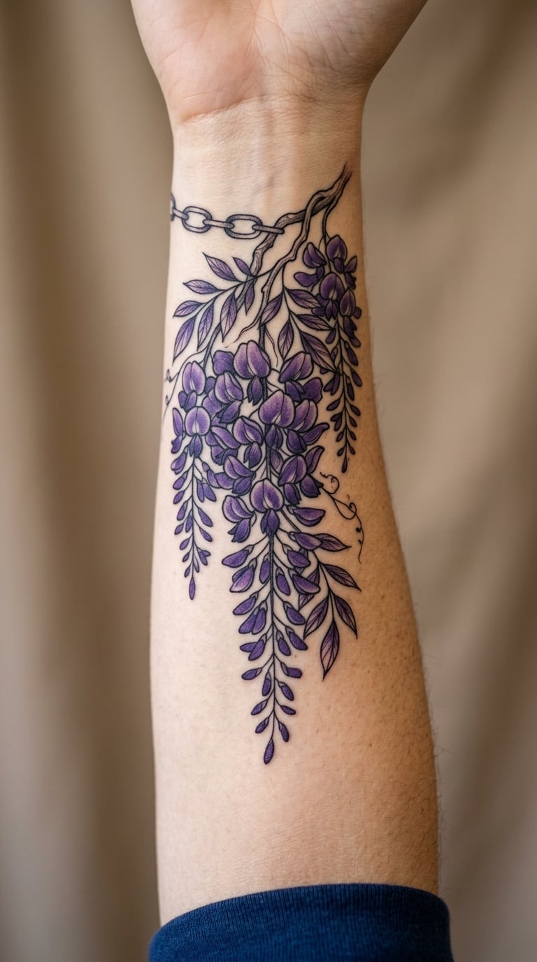 Gothic Wisteria Hanging from Fine Chains