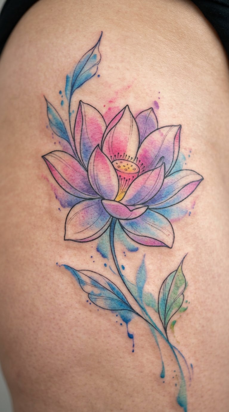 Lotus in Watercolor