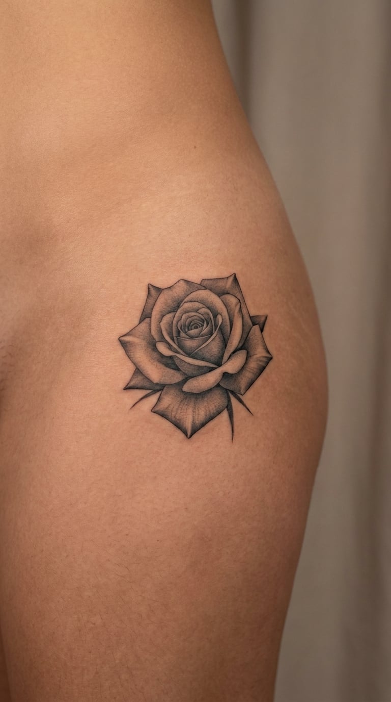 Micro-Realism Rose in Black and Grey