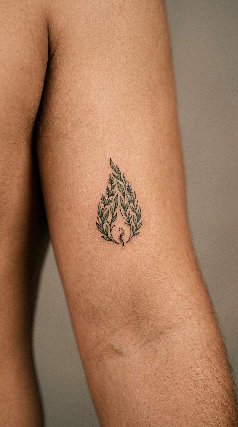 Candle Flame Made of Leaves