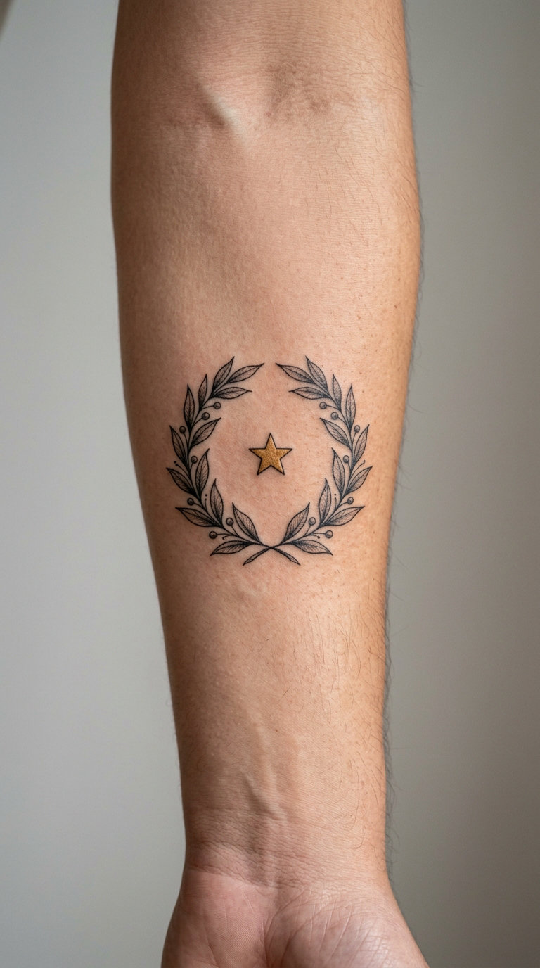 Laurel Wreath Around a Small Star
