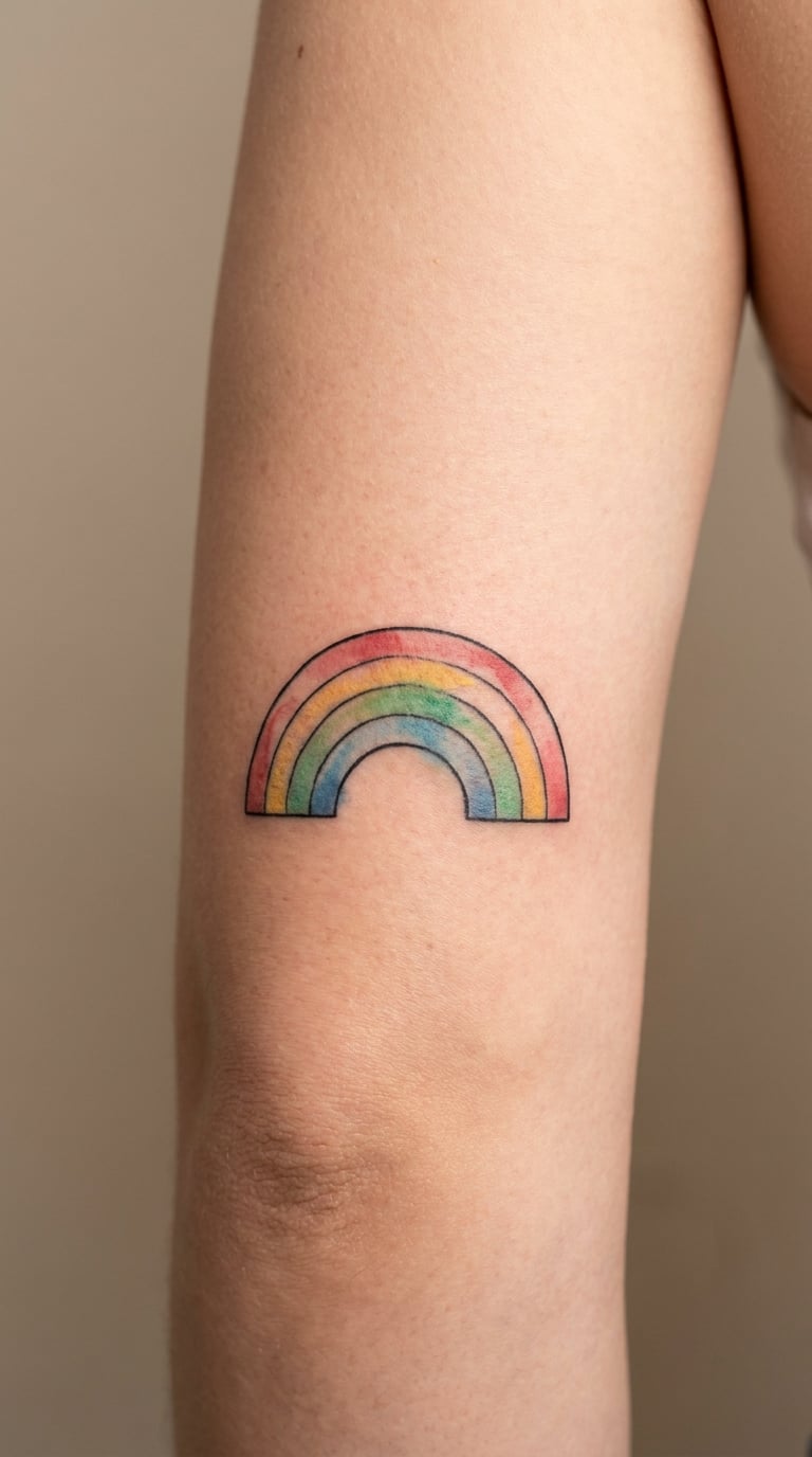 Watercolor Rainbow After Rain