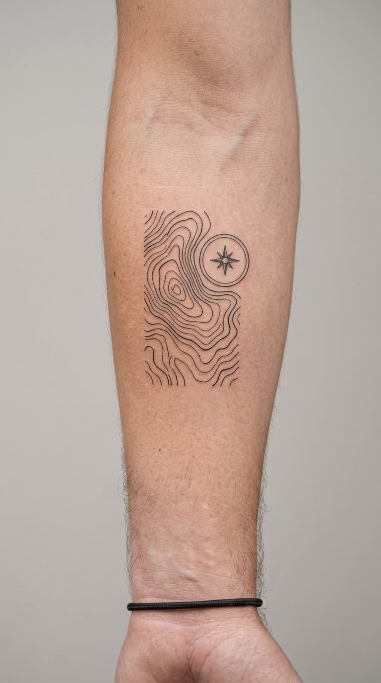 Outdoor Map Coordinates Tattoo