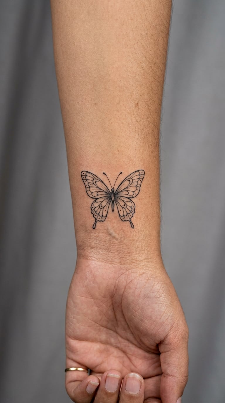 Matching Butterfly Line Art