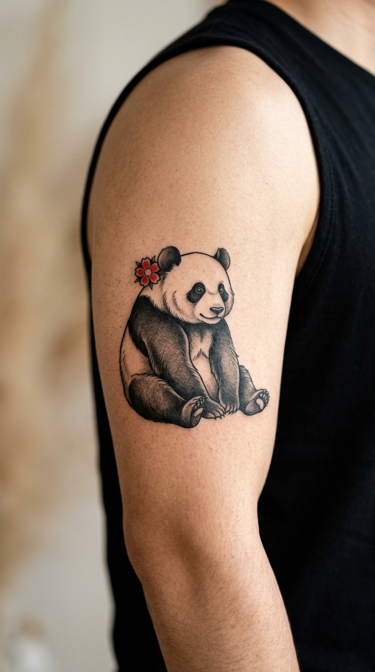 Traditional Panda with Red Seal