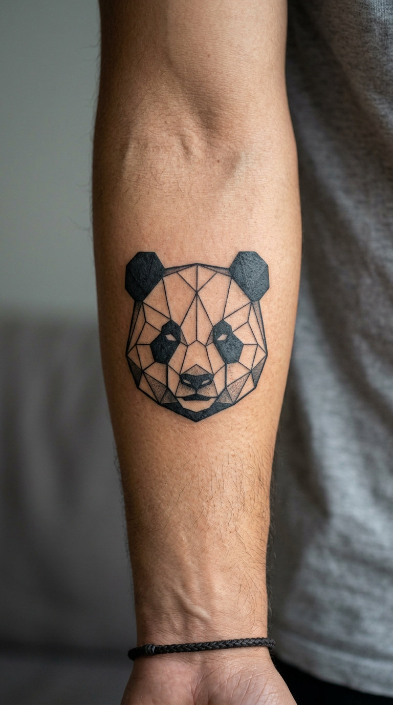 Geometric Panda Head
