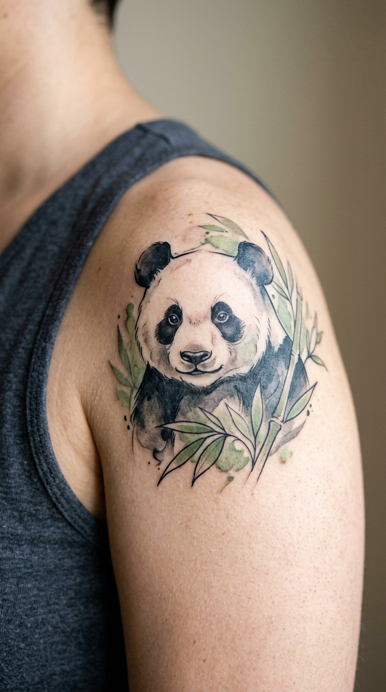 Watercolour Panda Portrait