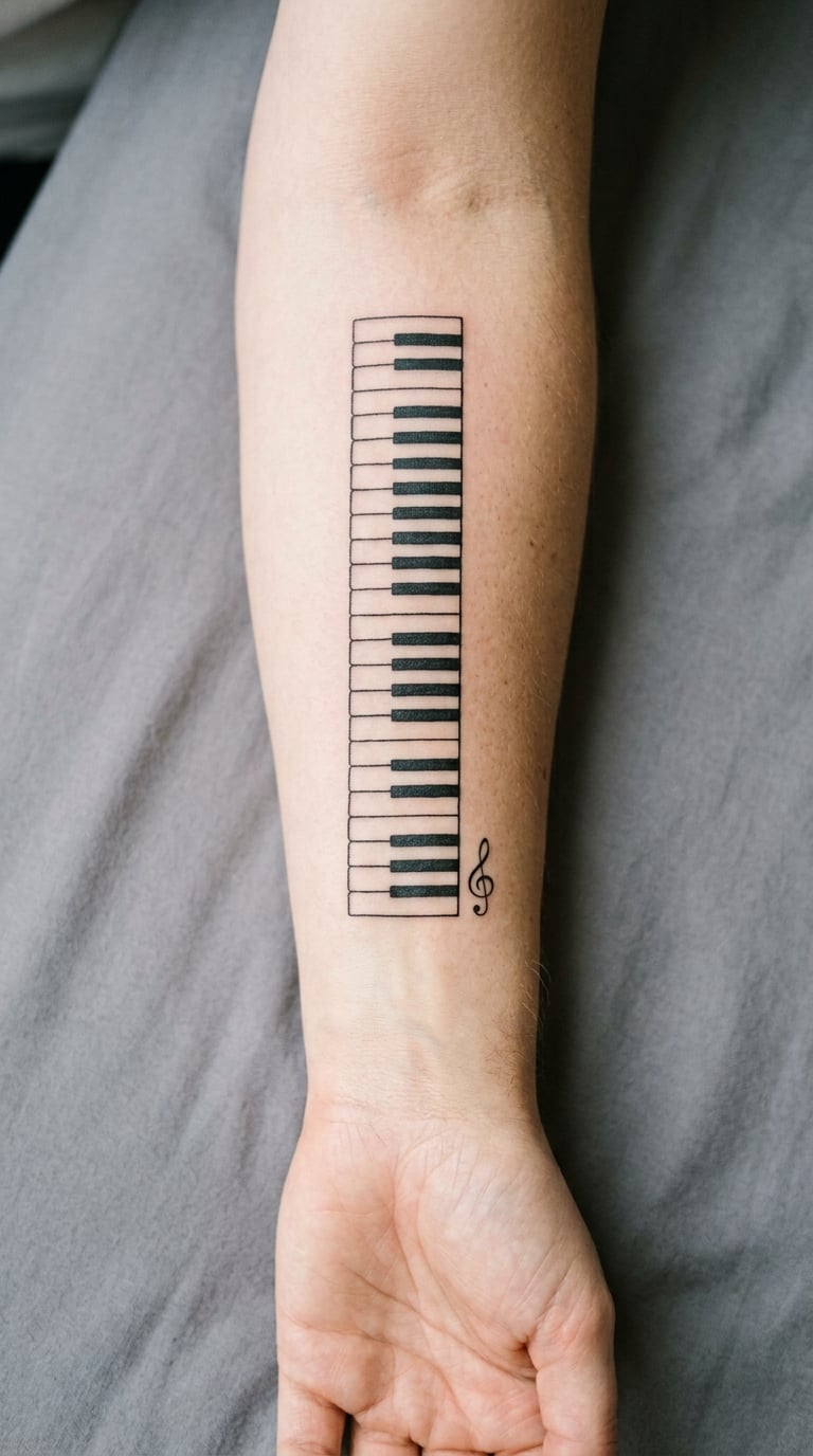 Minimalist Piano Keyboard on the Forearm