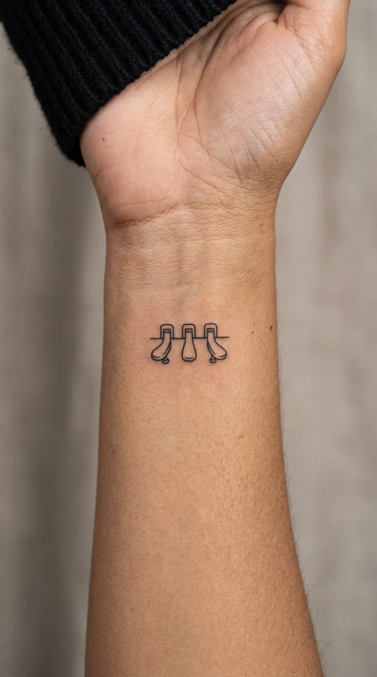 Piano Pedal Micro-Tattoo