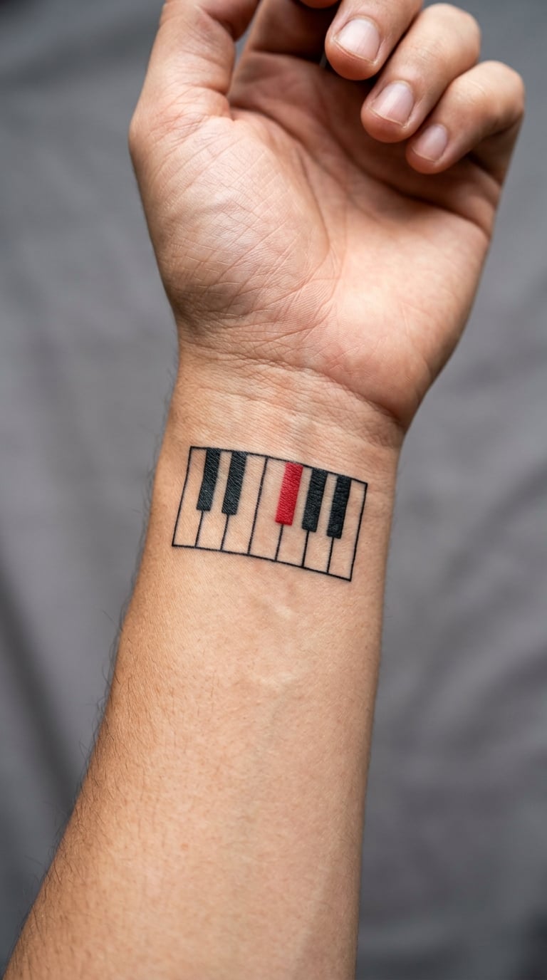 Piano Keys as a Matching Tattoo