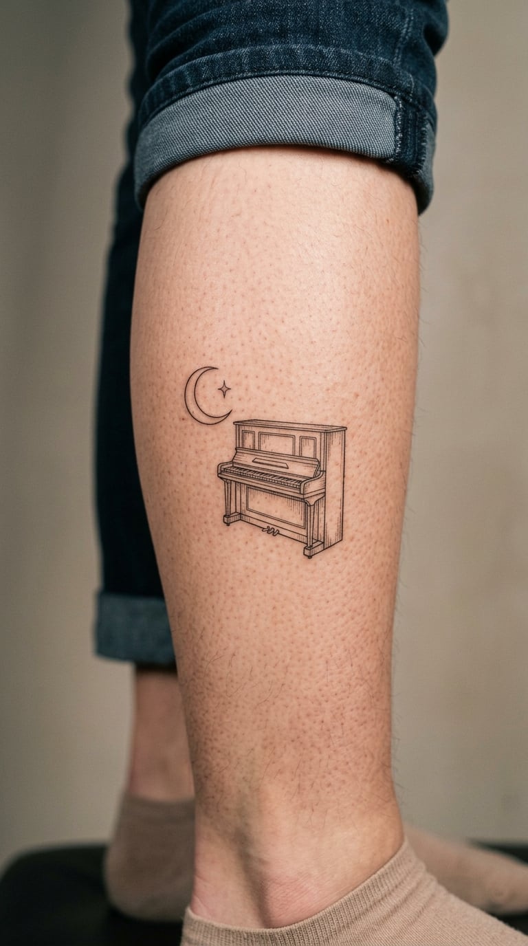 Upright Piano and Moon