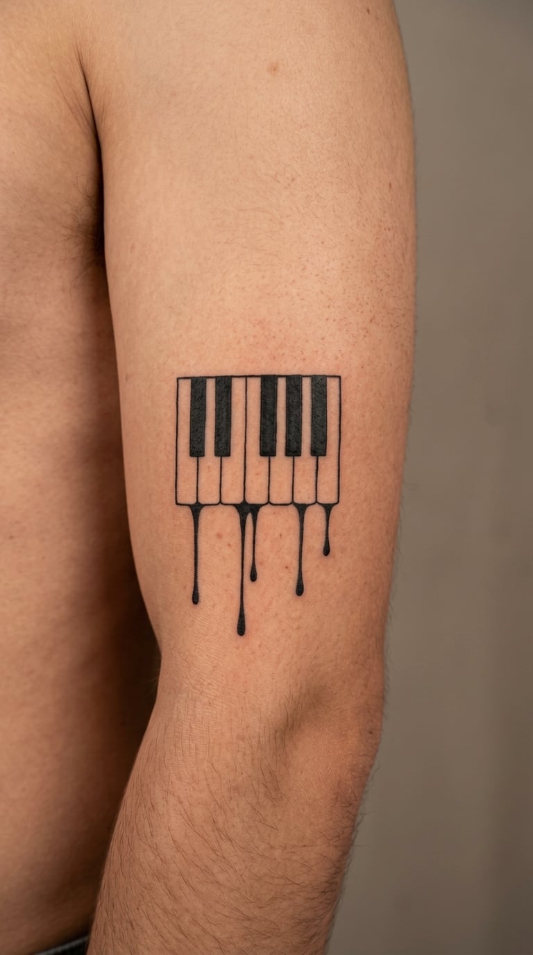 Ink-Drip Piano Keys