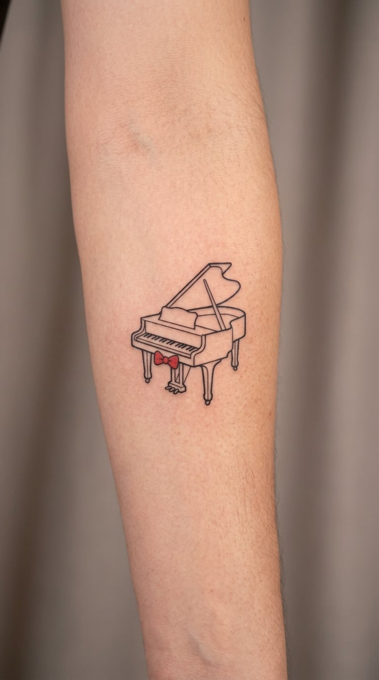 Piano with a Playful Bow Tie