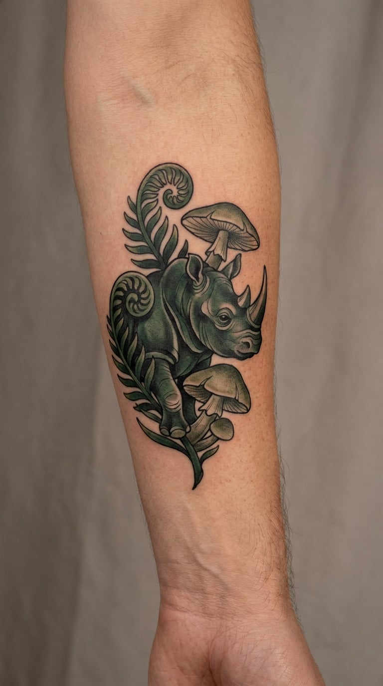 Whimsical Woodland Rhino