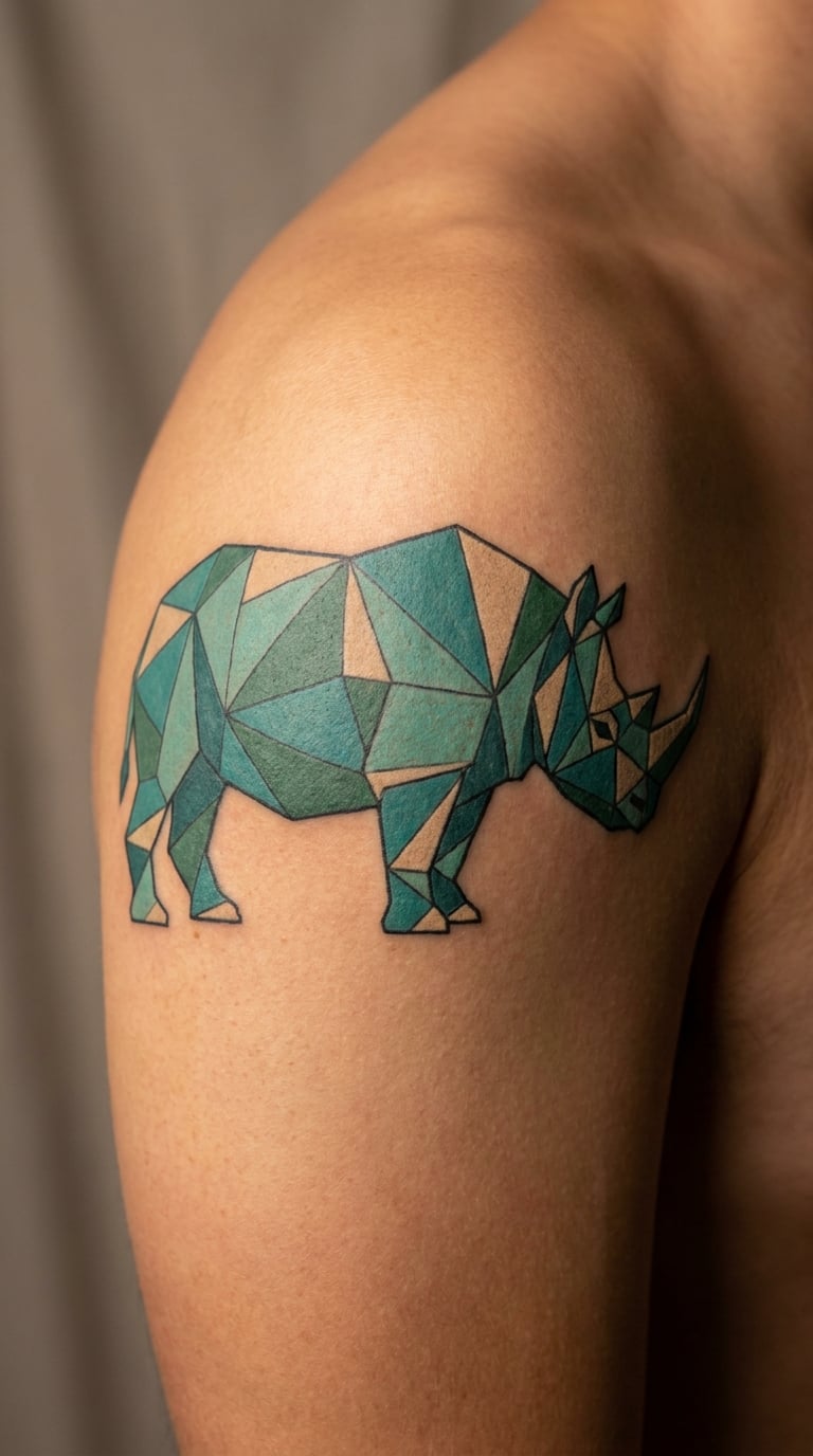 Colored Geometric Rhino
