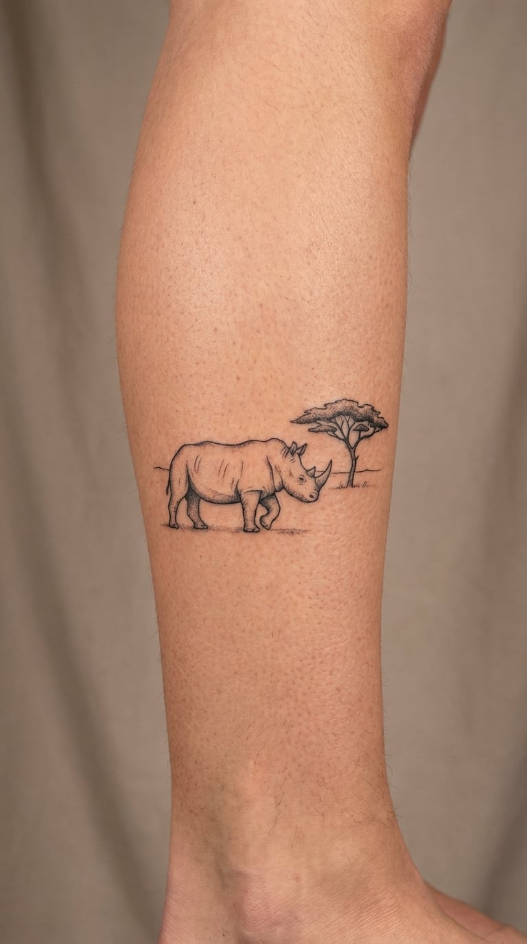 Safari-Style Rhino Scene