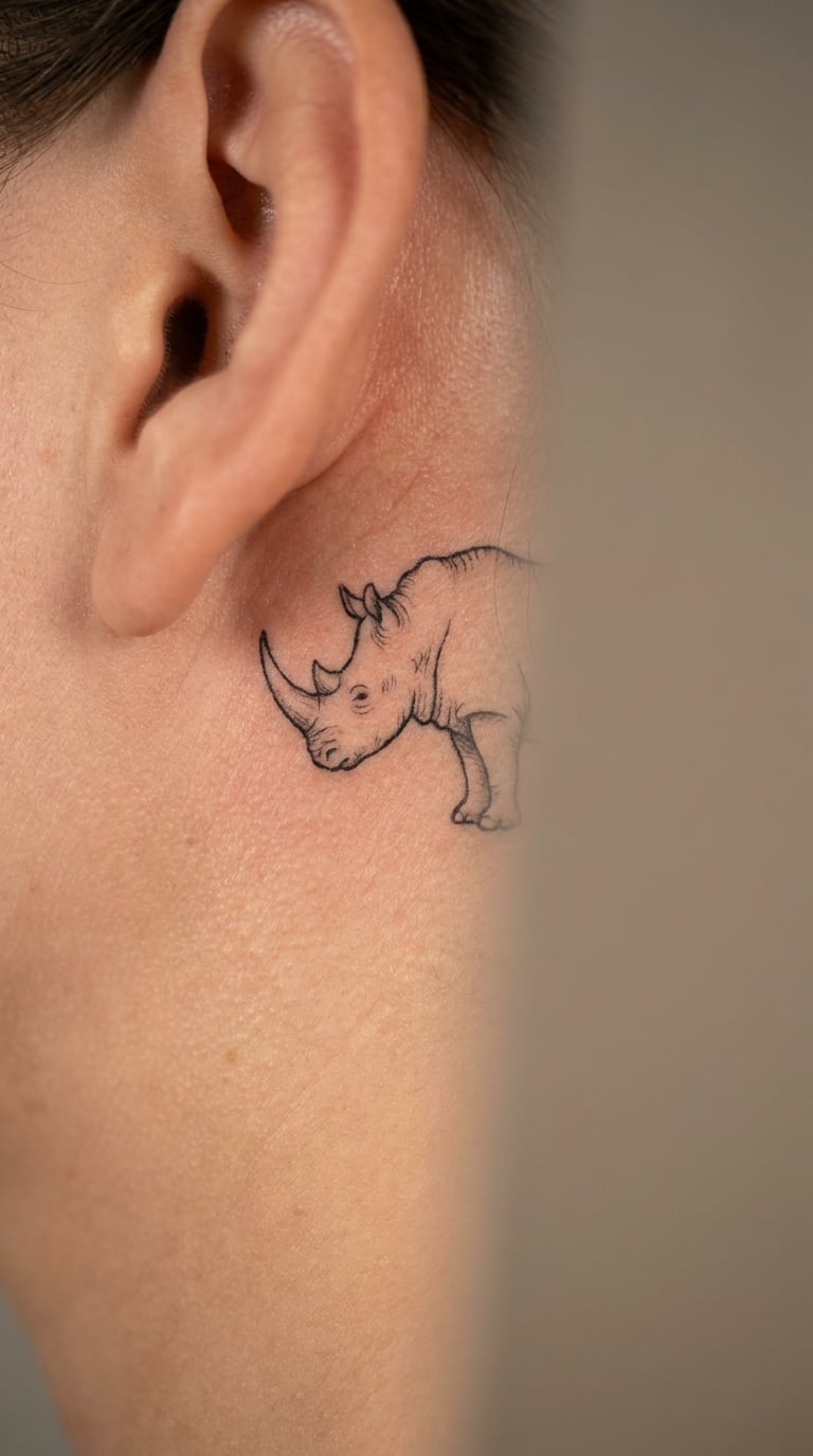 Tiny Rhino Behind the Ear