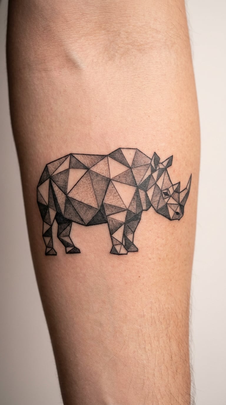 Geometric Low-Poly Rhinoceros
