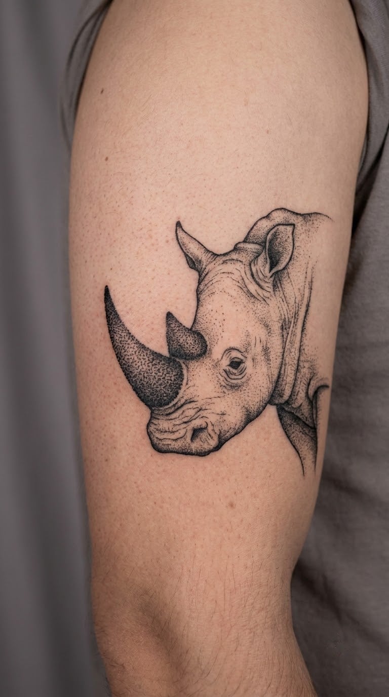 Dotwork Rhinoceros
