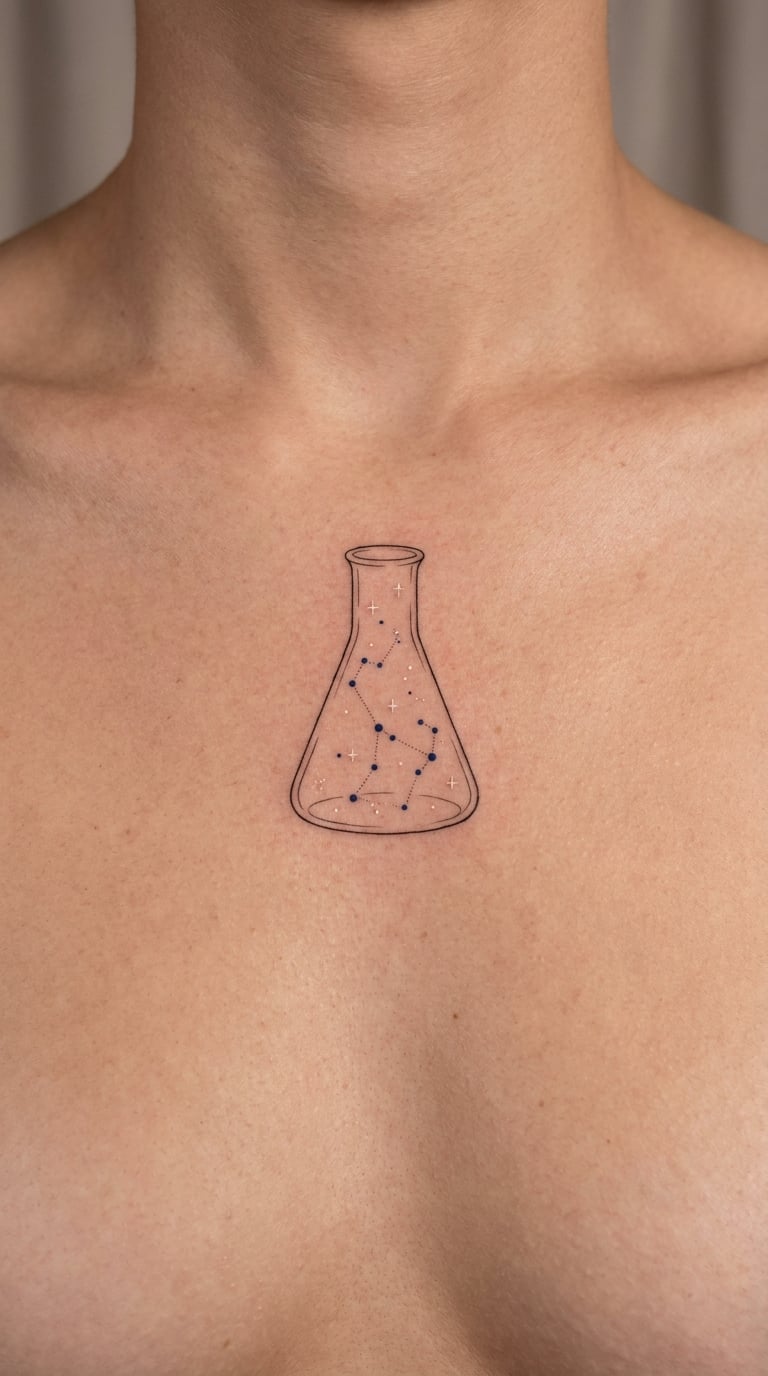 Constellation Inside a Laboratory Flask