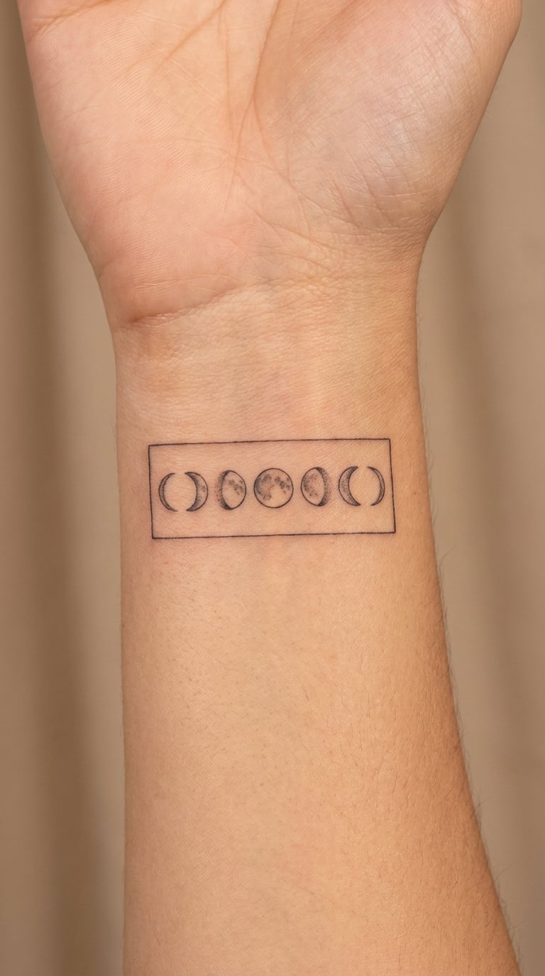 Microscope Slide with Moon Phases