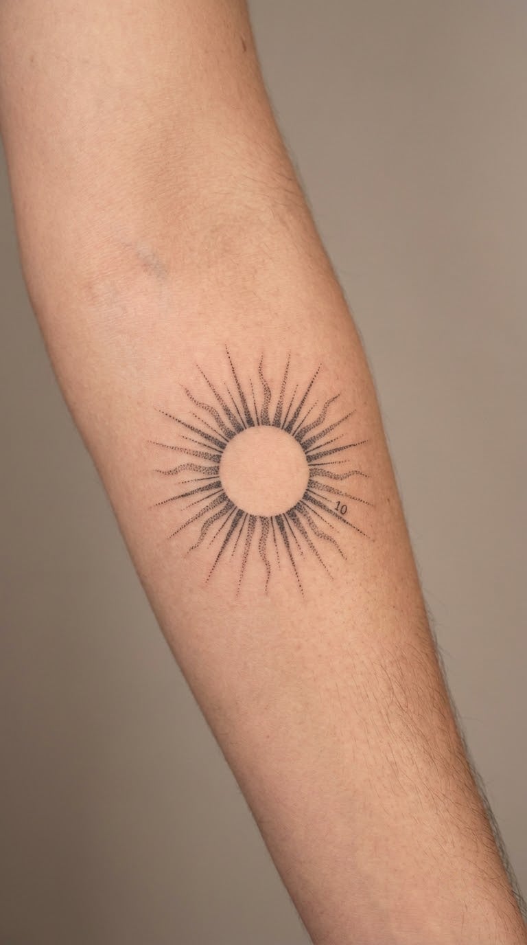 Dotwork Sun with a Milestone