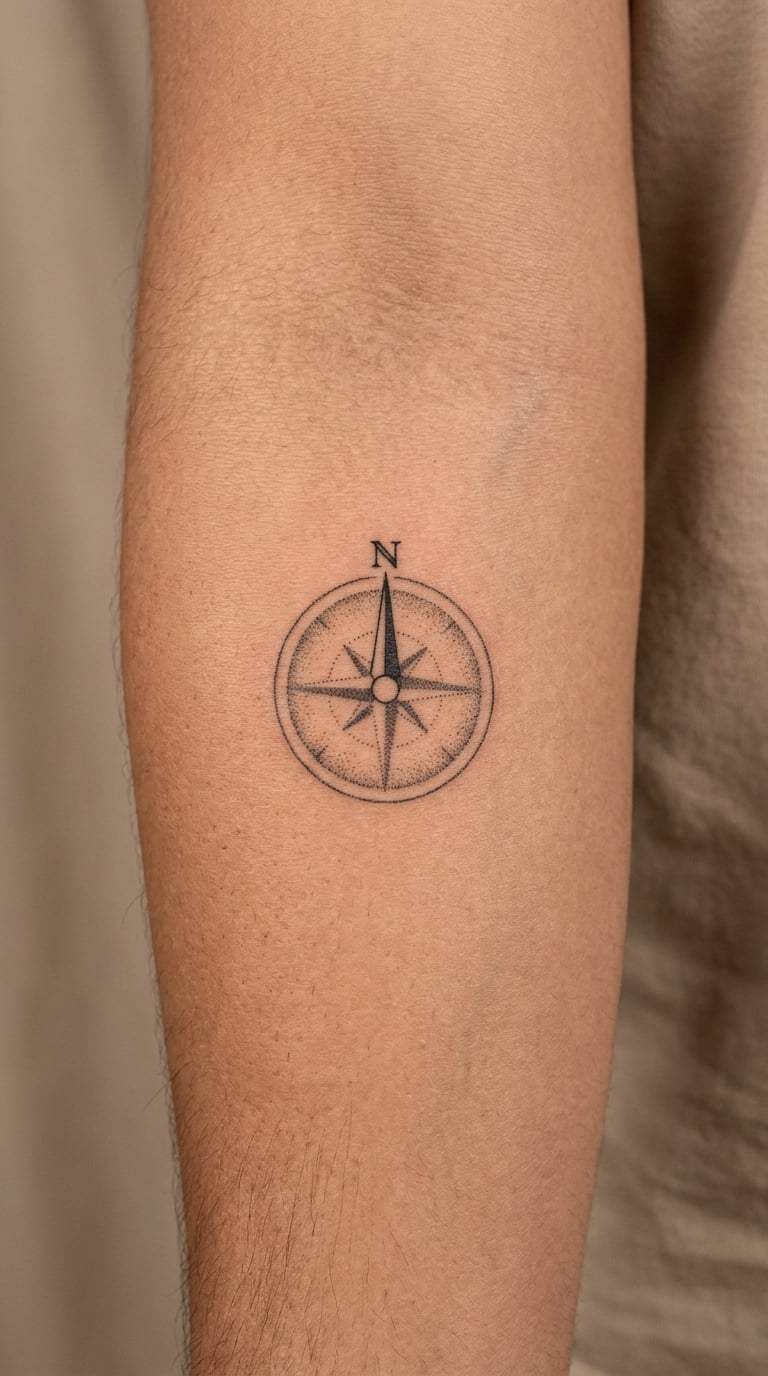 Dotwork Compass with a Personal Direction