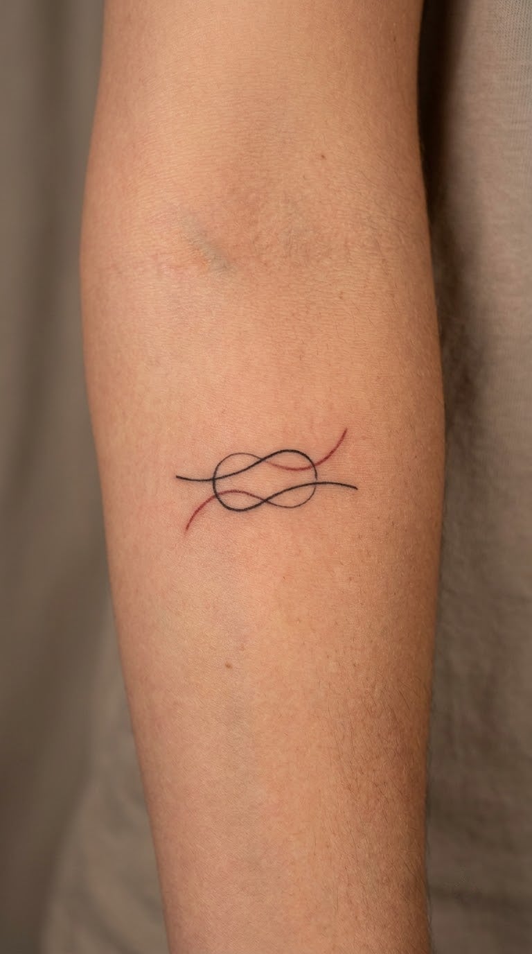 Minimal Red Thread on Blackwork