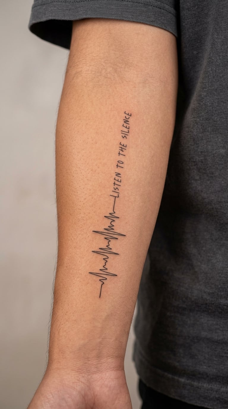 Waveform Line with a Microphone-Pick Lyric