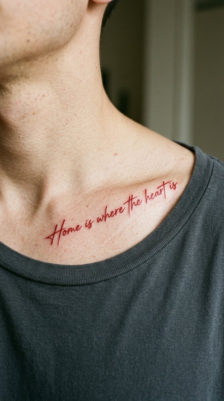 Red Ink Lyric Running Along the Collarbone