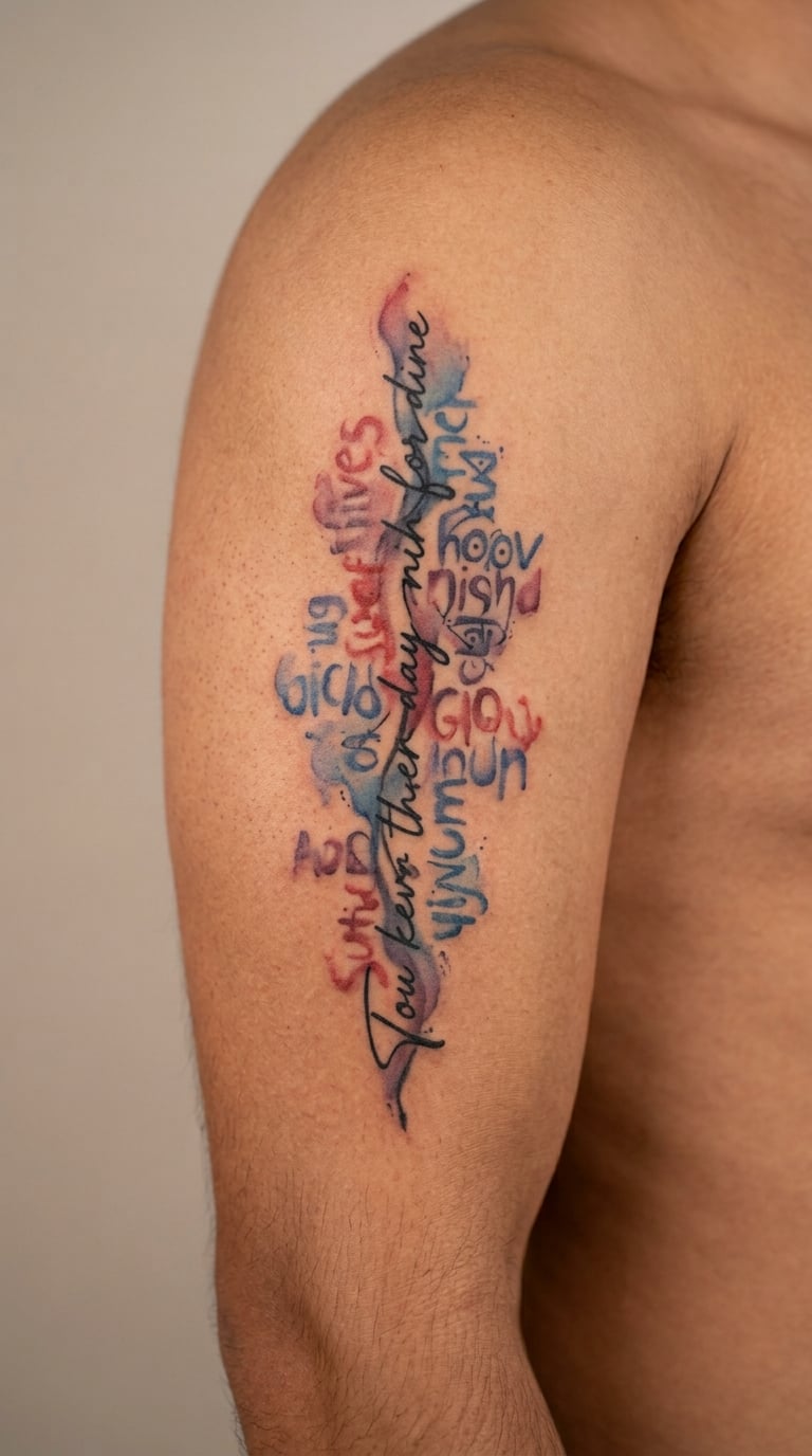 Watercolour Word Cloud Built from a Chorus