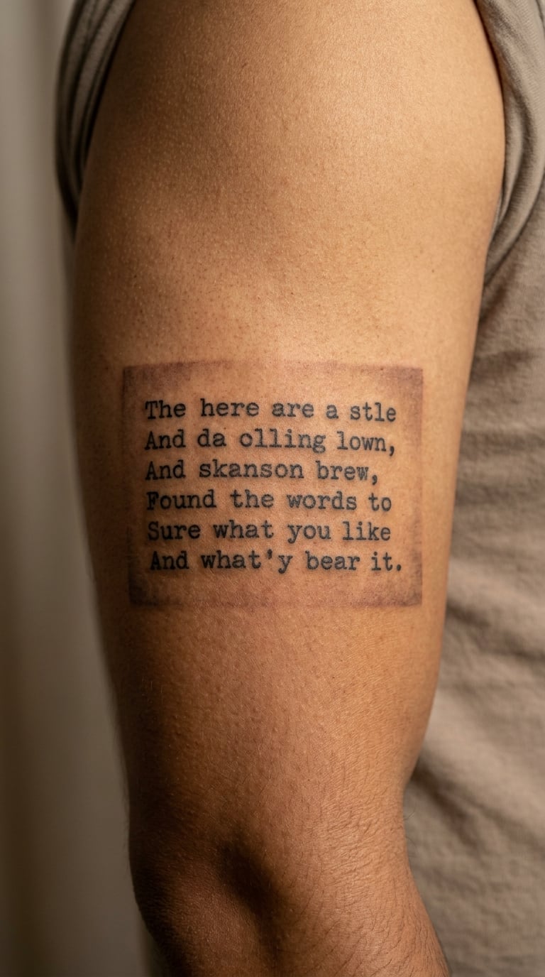 Old-West Typewriter Lyric on the Upper Arm