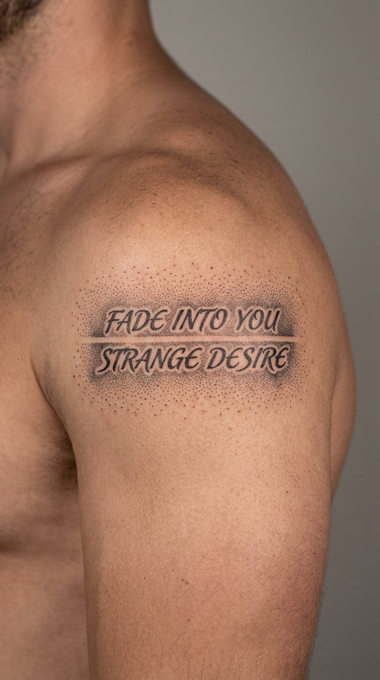 Two-Lined Hook in Dotwork on the Shoulder