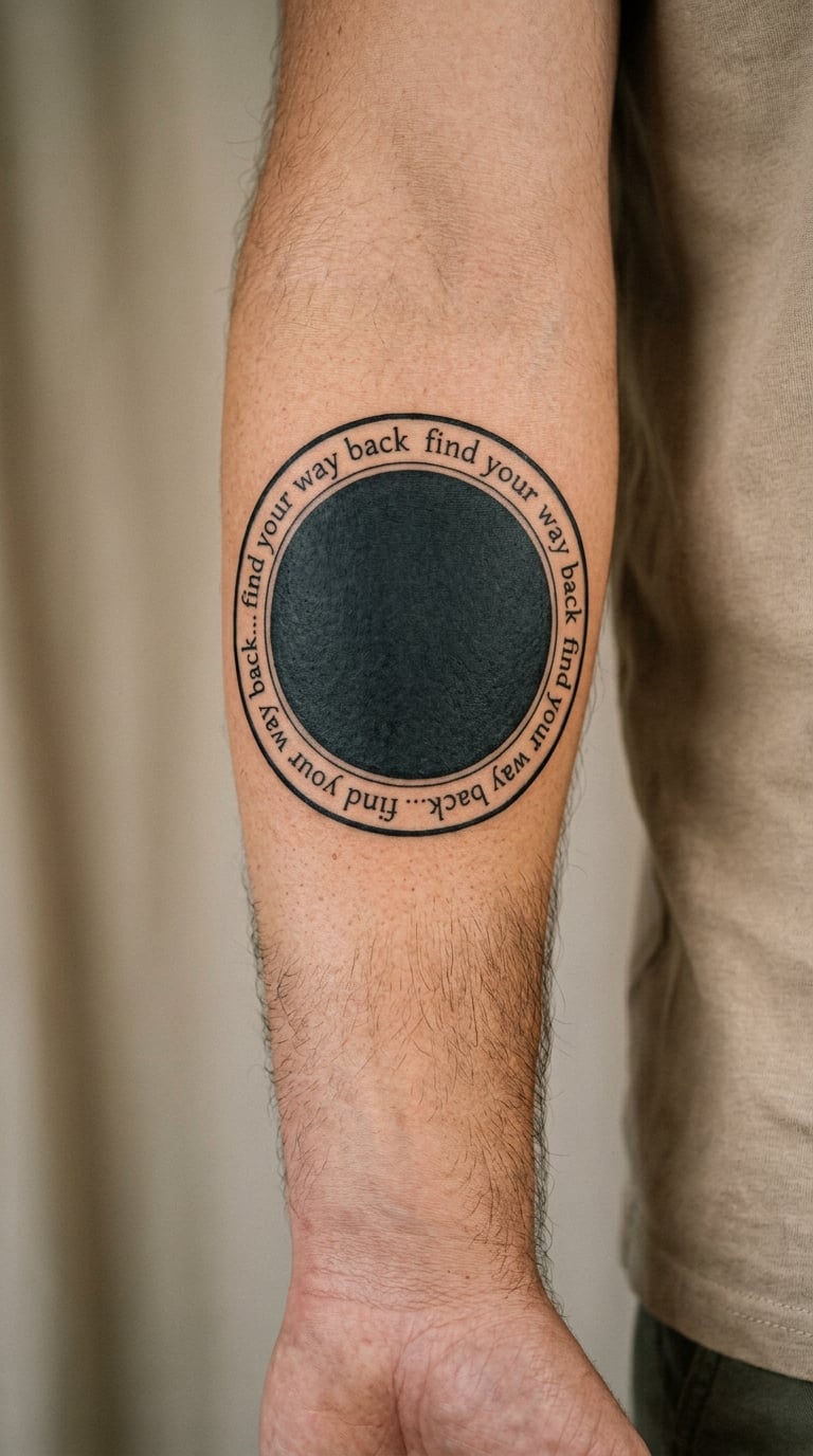 Blackwork Repeated Hook in a Circle