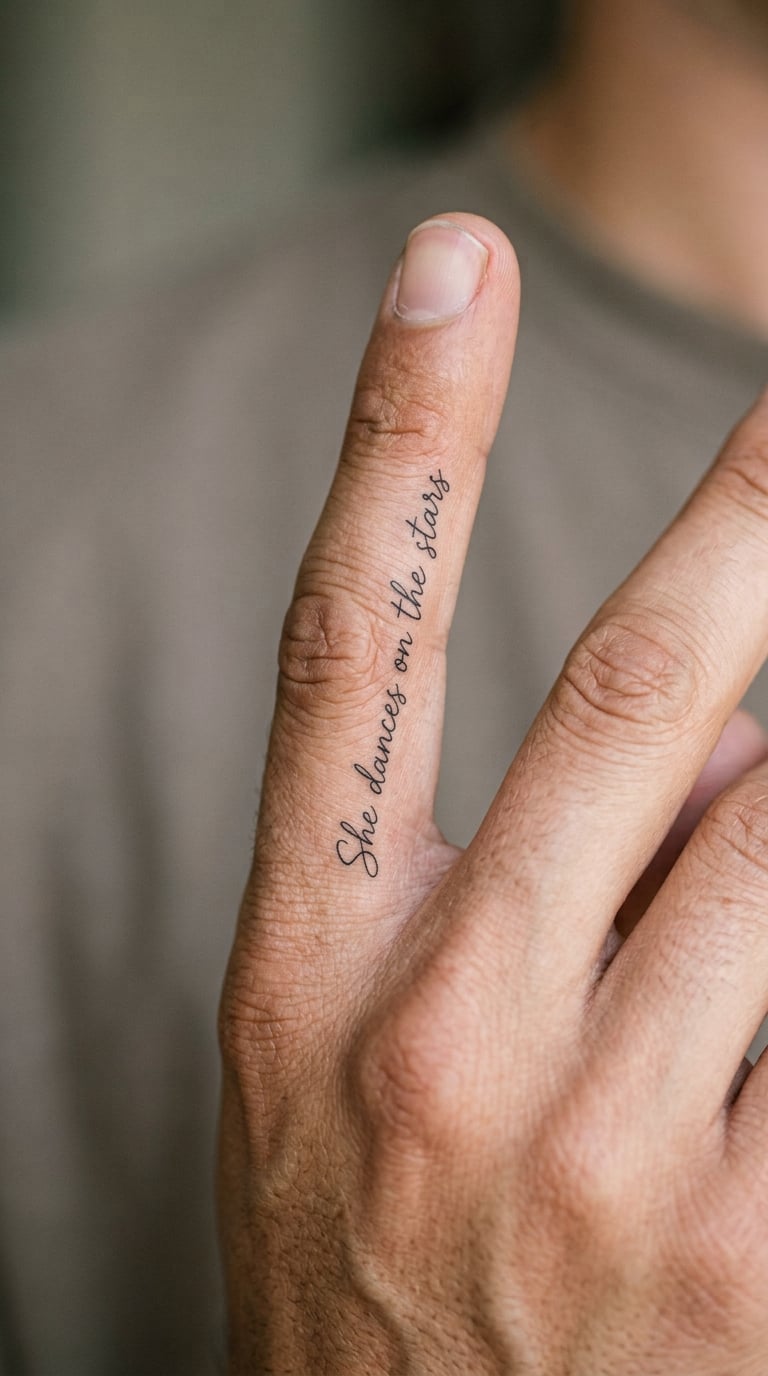 Minimal Micro-Text on the Side of a Finger