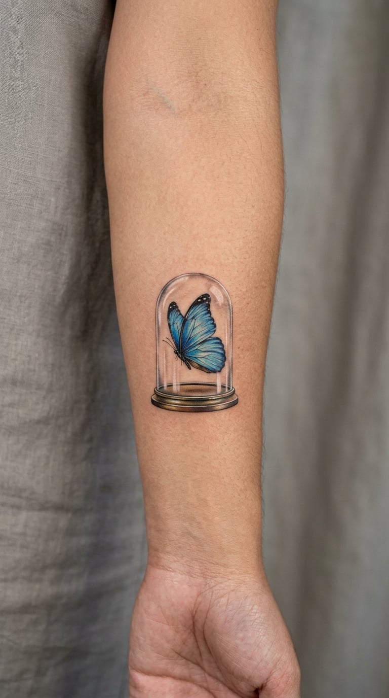 Micro-Realism Butterfly in a Glass Dome