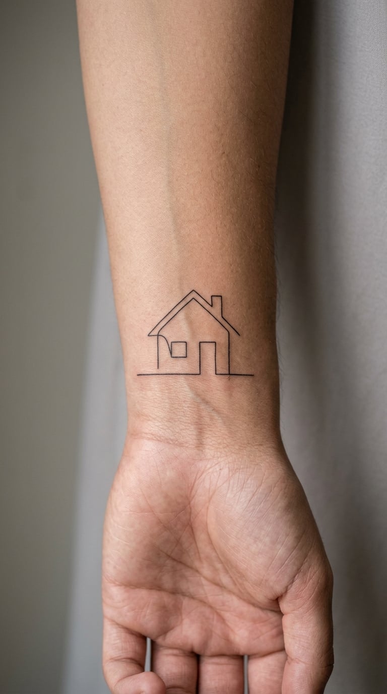 Home in One-Line Lettering