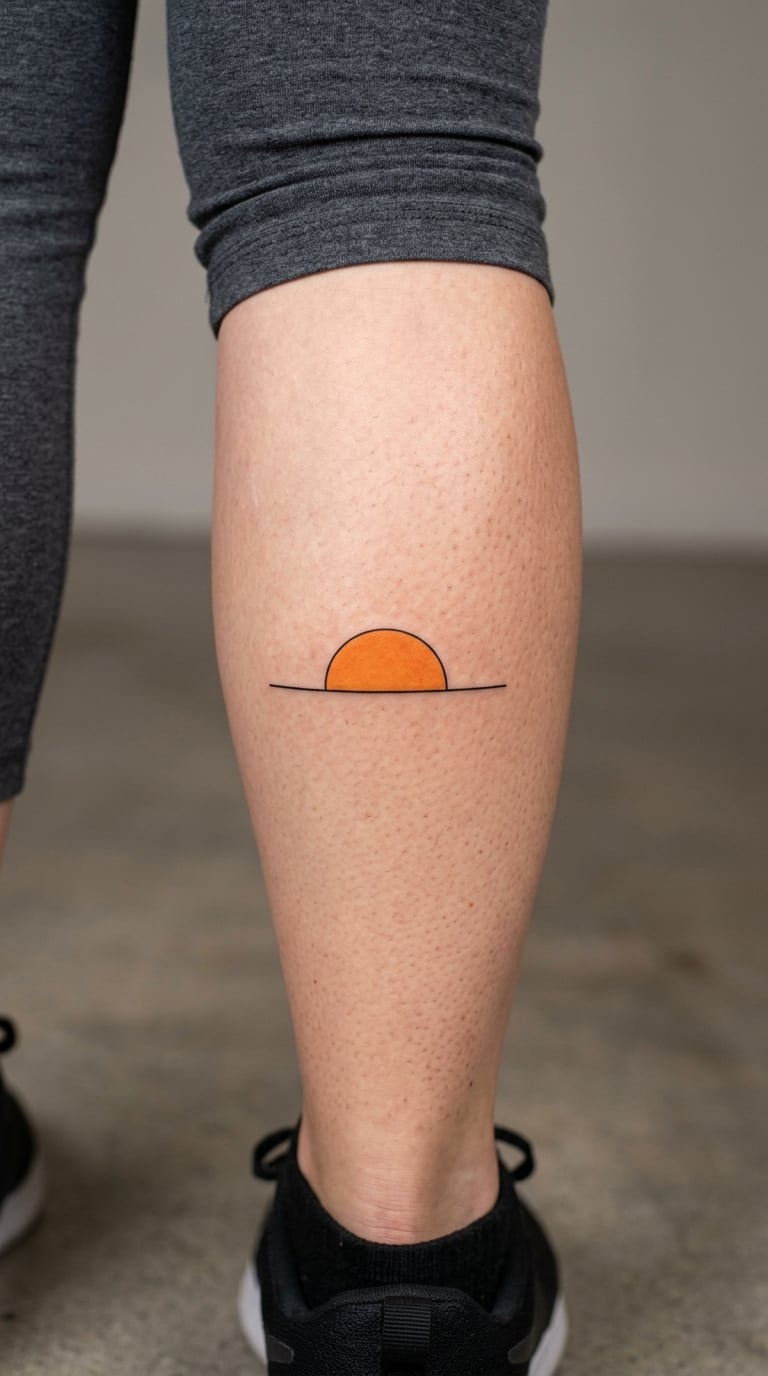 Half Sunrise Emerging from a Fine-Line Horizon