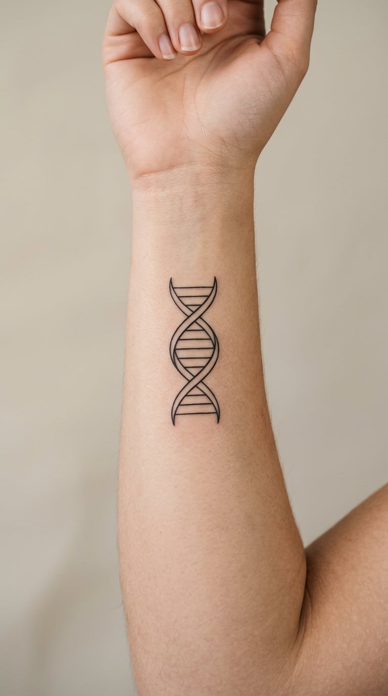 Double-Stranded DNA Helix in Fine Line