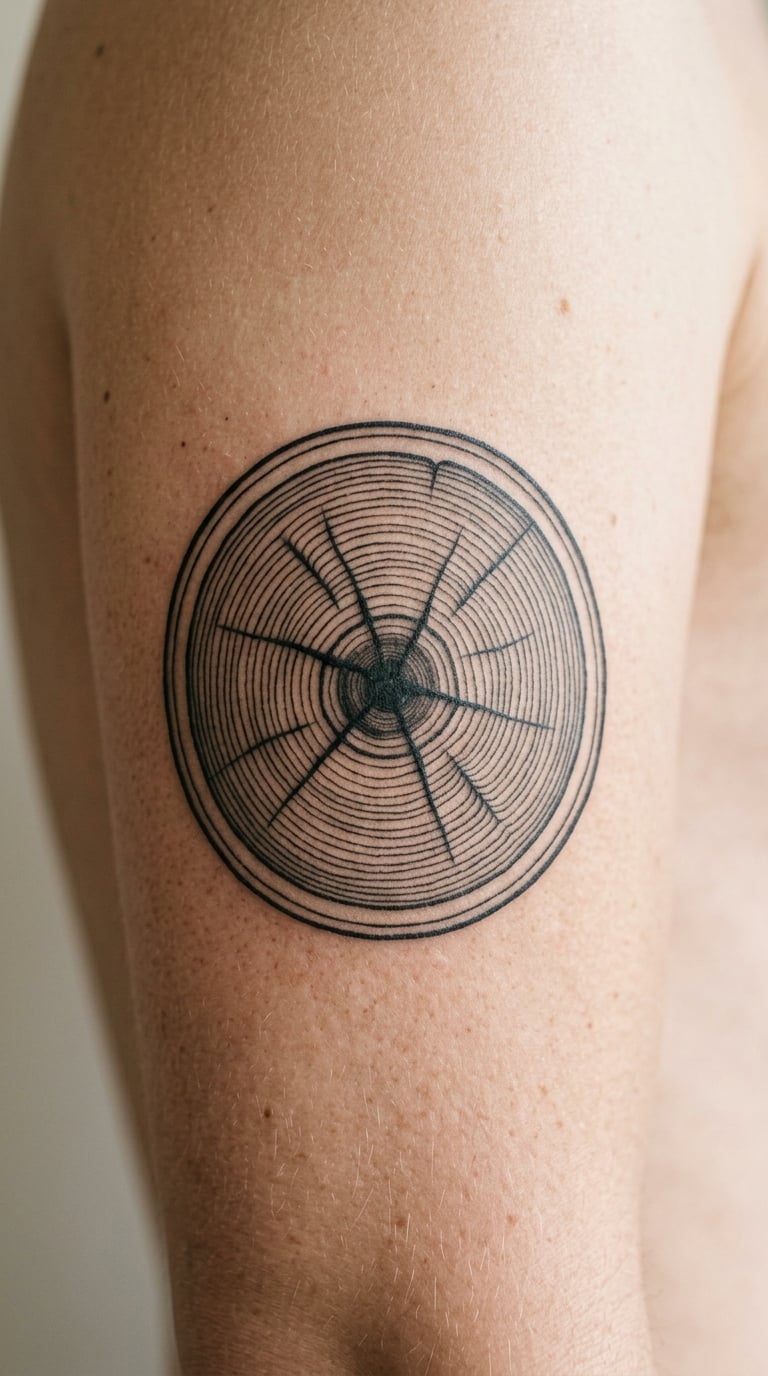 Botanical Tree Rings Shown in Cross-Section