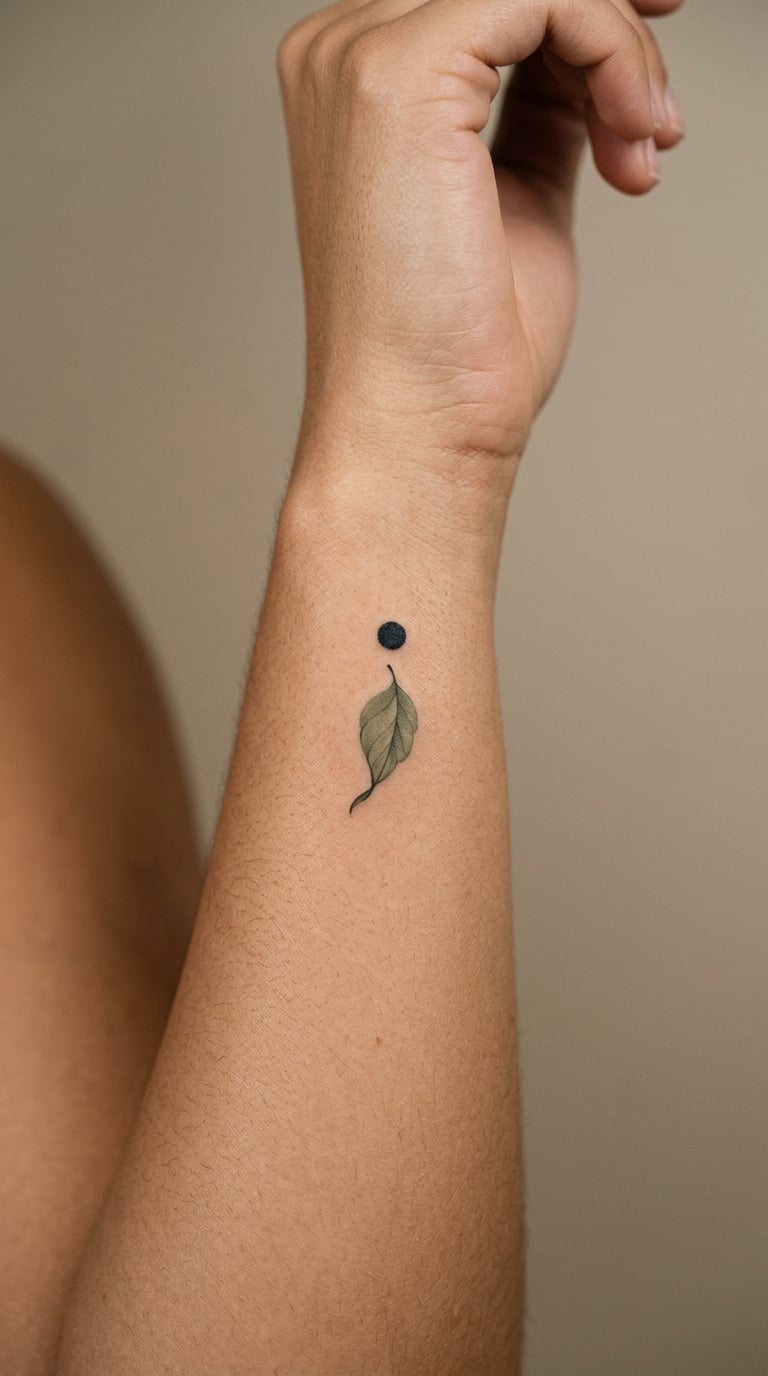 Semicolon Marked by a Fine Botanical Dot