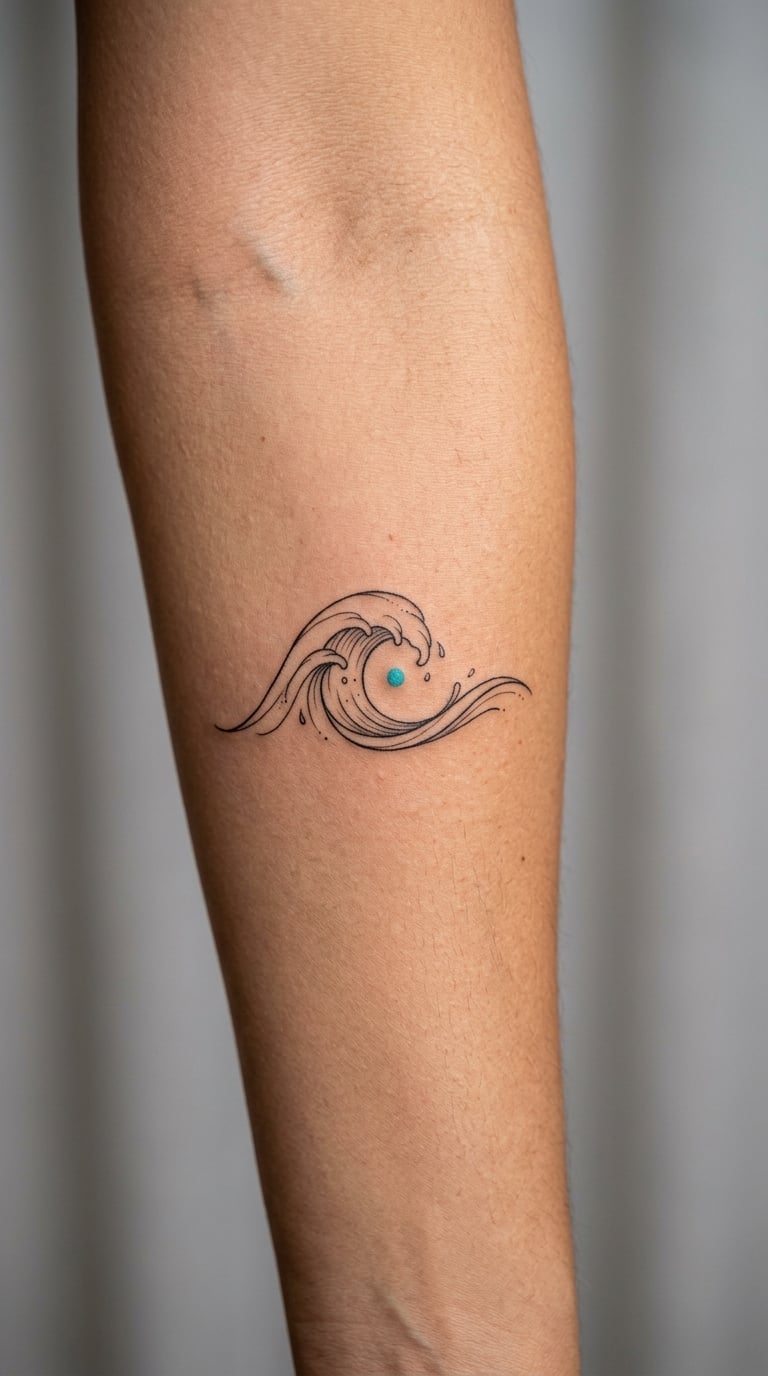 Flowing Wave with a Hidden Birthstone Colour