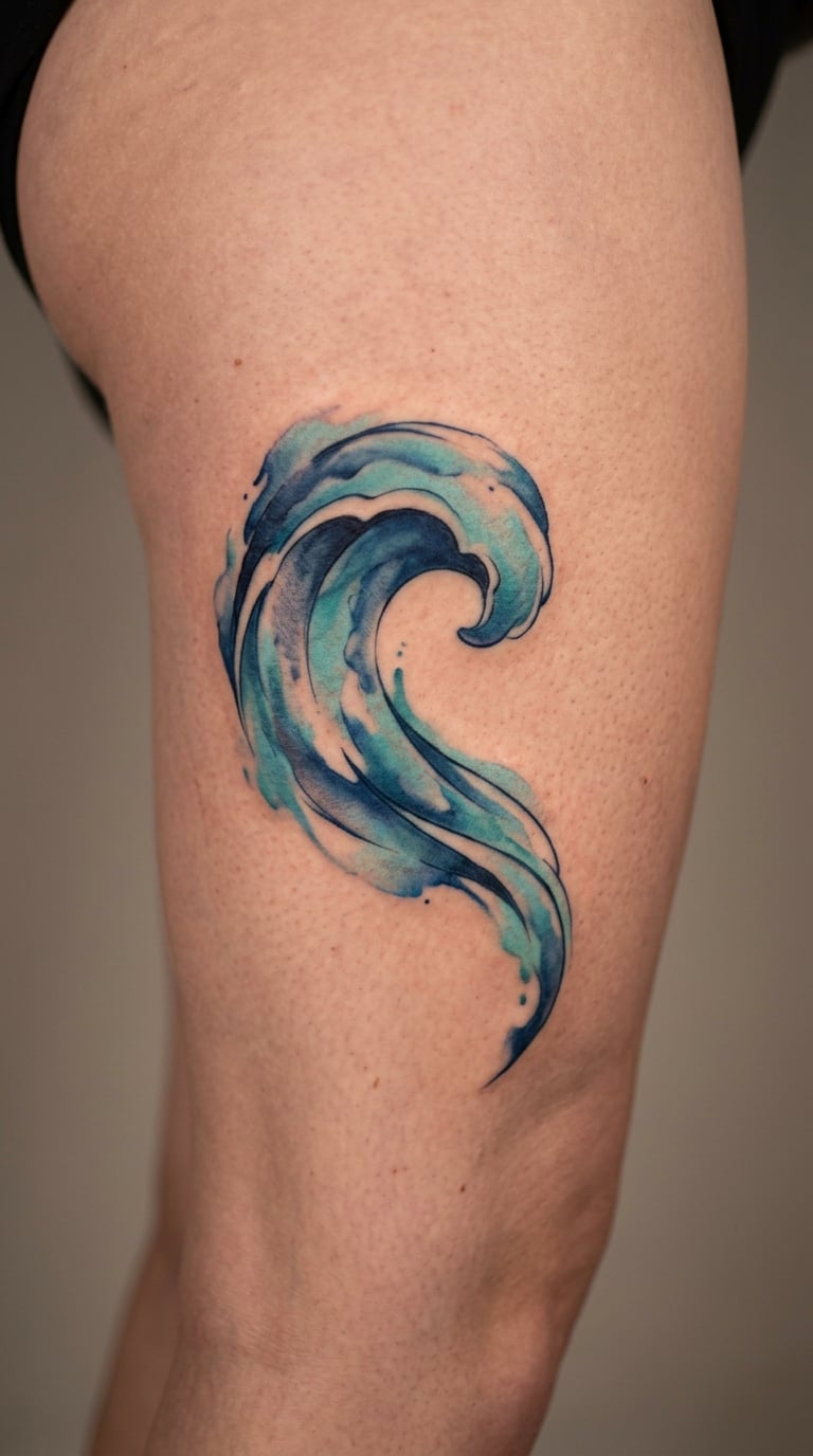 Blue Watercolor Wave