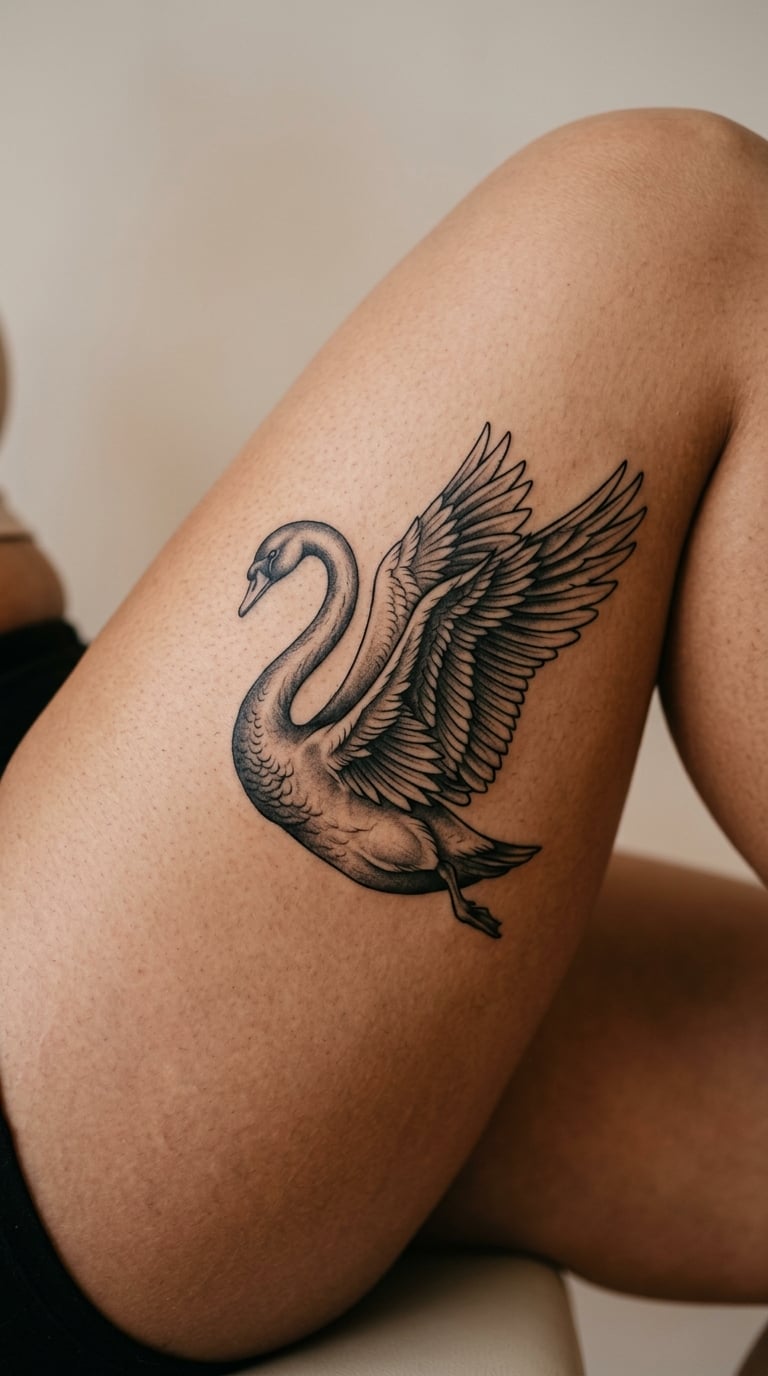 Black Swan with Ink Feathers