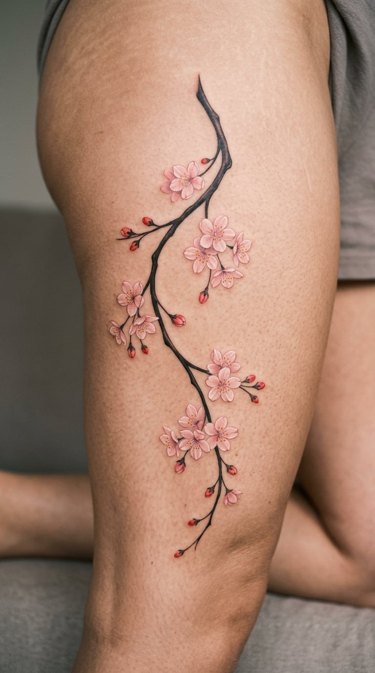 Cherry Blossom Branch in Colour