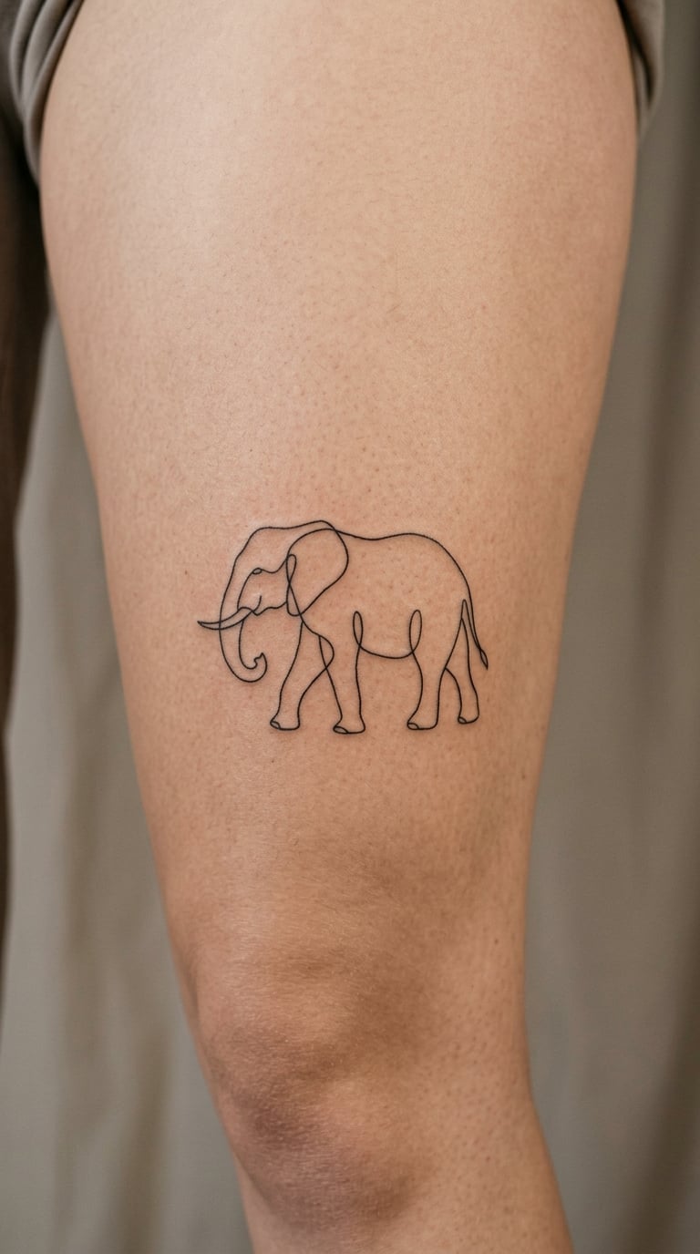 Elephant Made from One Continuous Line