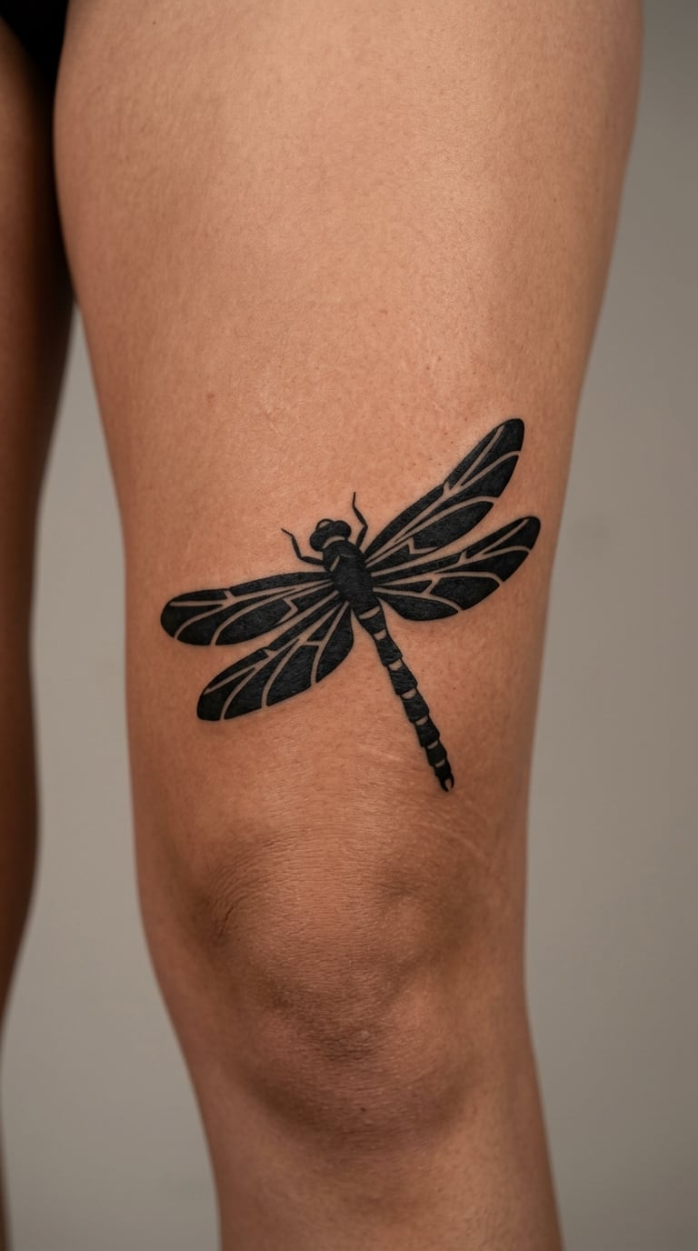 Bold Dragonfly in Blackwork