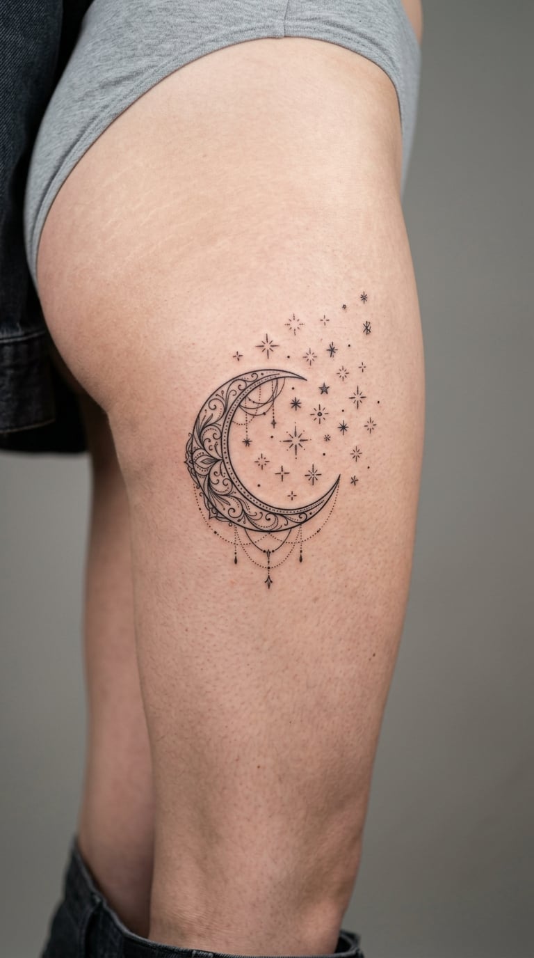 Ornamental Moon and Stars