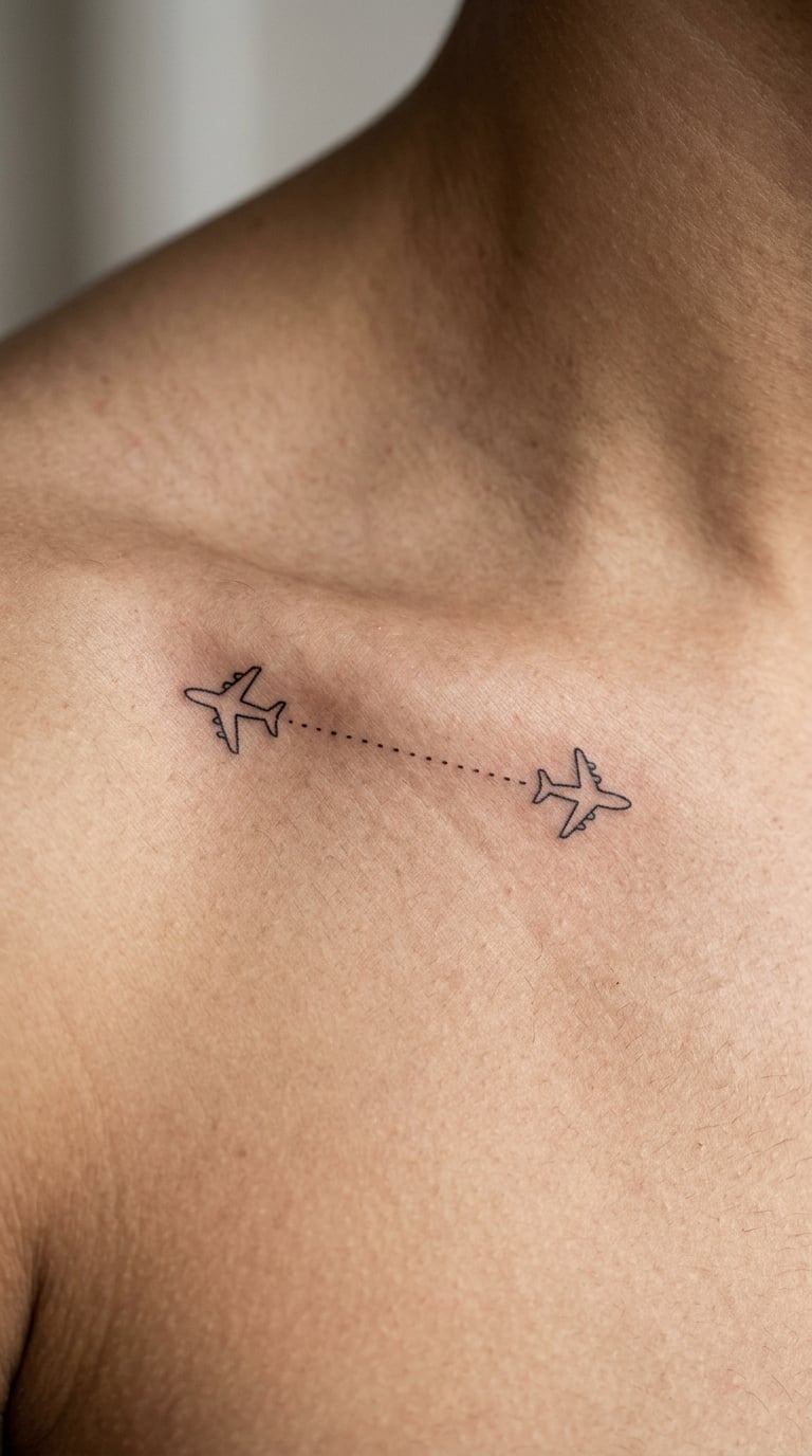 Vintage Biplane Inside a Circle, Upper Arm